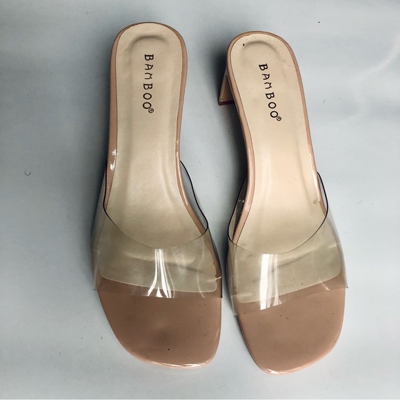 Clear/Nude Low Heels - Picture 1 of 4